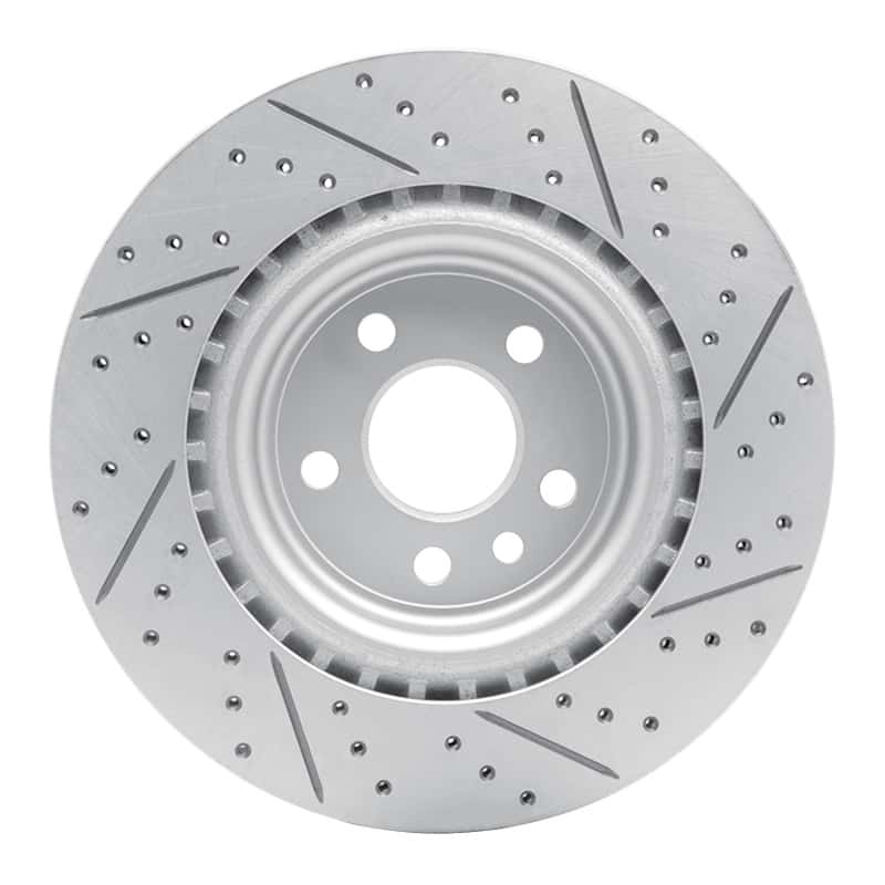 R1 Concepts — R1 17-20 Jaguar Xe Rear Left Drilled & Slotted Geo-Carbon Rotor - view 5