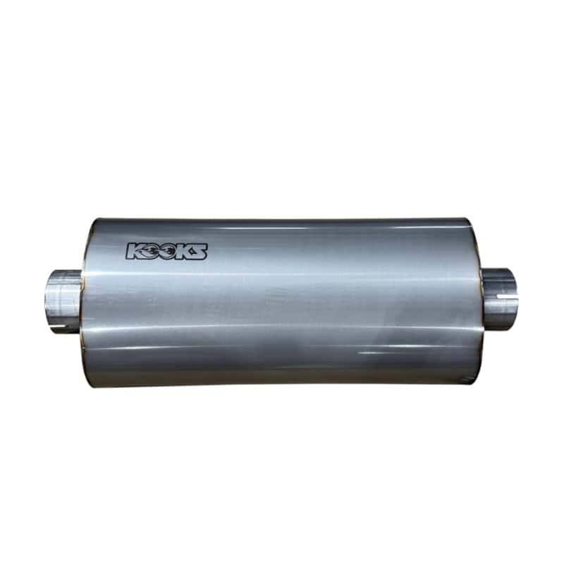 Kooks Headers — Kooks 3in Oval Clamp In Center/Center Muffler 18in Long Body Polished Stainless Steel
3in. Oval Muffler
3" Oval Muffler - view 2