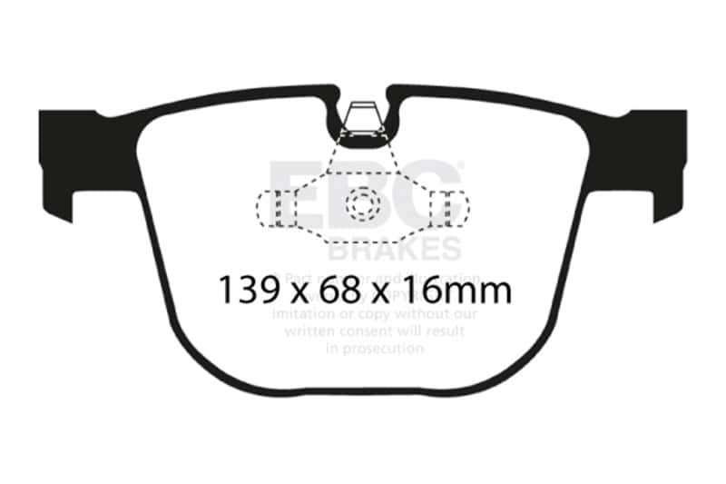 EBC — EBC 08-10 BMW M3 4.0 (E90) Ultimax2 Rear Brake Pads
Disc Brake Pad - view 1