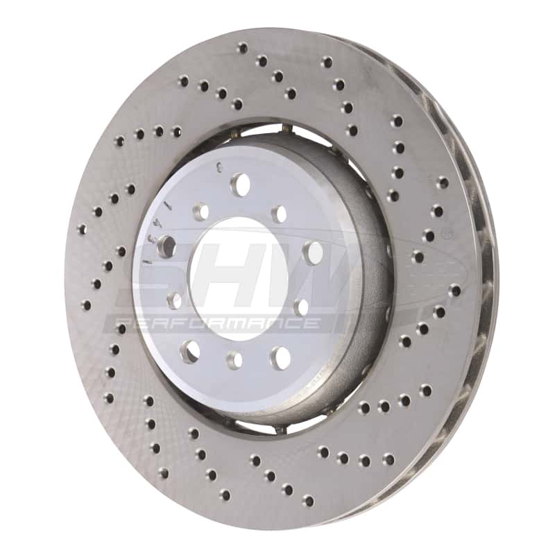 SHW Performance — SHW 01-06 BMW M3 3.2L Right Front Drilled Lightweight Brake Rotor (European Model) (34112282802) - view 2