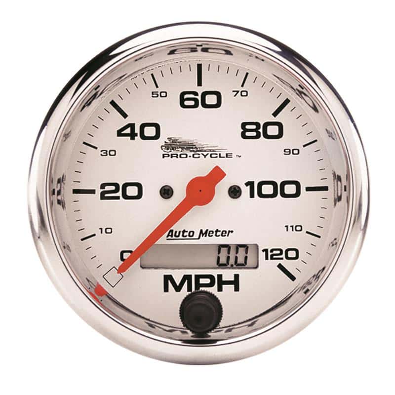 AutoMeter — Autometer Pro-Cycle Gauge Speedo 3 3/4in 120 Mph Elec White
3.75" SPD 120M WT PC - view 1