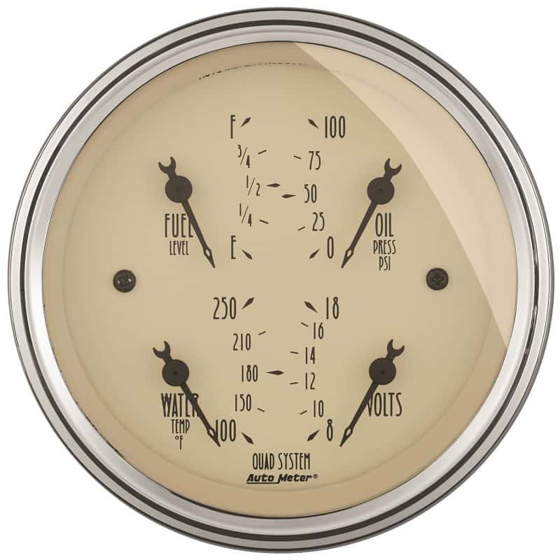 AutoMeter — AutoMeter Gauge Quad 3-3/8in. 240 Ohm(e) to 33 Ohm(f) Elec Antique Beige
GA 3.4" QD 240-33 AB - view 2