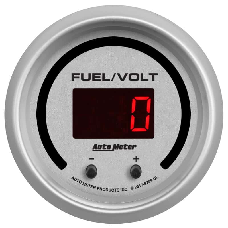 AutoMeter — Autometer 52.4mm Silver Switchable 0-100 Fuel Level/8-18V Voltmeter Ultra-Lite Elite Digital Gauge - view 4