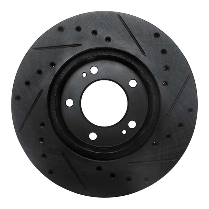 R1 Concepts — R1 83-89 Chrysler Conquest Front Left Drilled & Slotted Black Brake Rotor
R1 Brake Rotor Drill - view 5