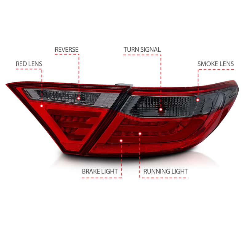ANZO — ANZO 2015-2016 Toyota Camry LED Taillights Smoke - view 7