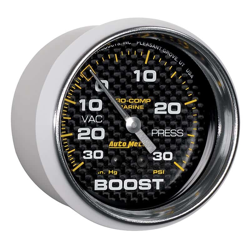 AutoMeter — Autometer Marine Carbon Fiber Gauge 2-5/8in Mechanical Vacuum/Boost Gauge 30INHG-30PSI
GA 2.6" BST 30 M MCF - view 4