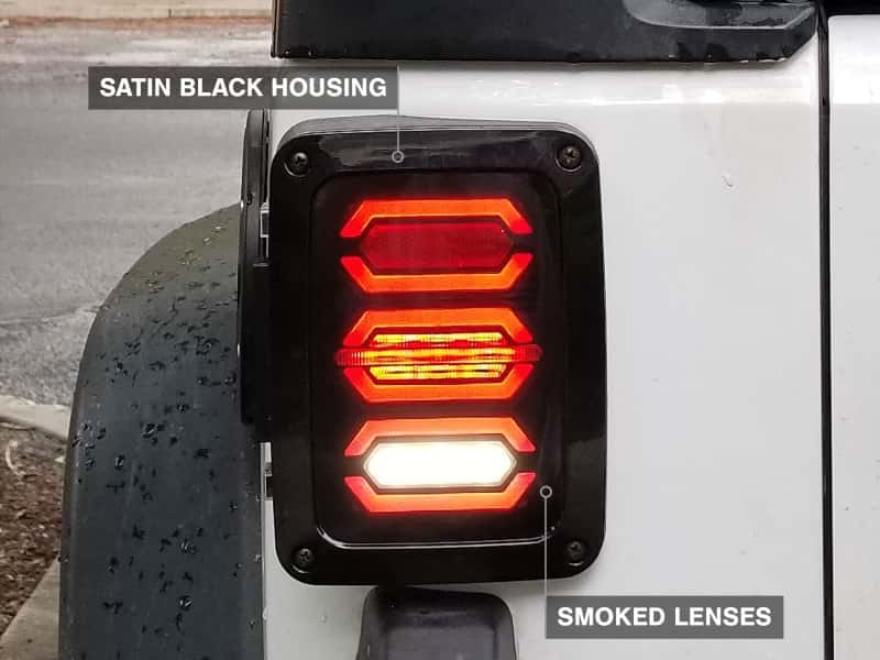 Raxiom — Raxiom 07-18 Jeep Wrangler JK LED Tail Lights- Black Housing (Smoked Lens)
Lights - view 13
