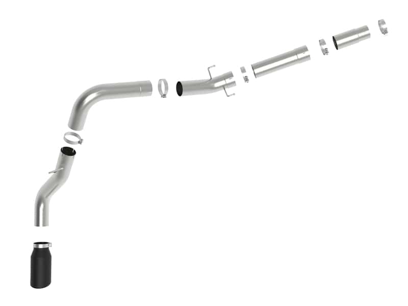 aFe — aFe ATLAS 5in DPF-Back Alum Steel Exhaust System w/ Black Tip 19-20 Ram Diesel Trucks L6-6.7L (td)
DPF-Back Exhaust - view 3