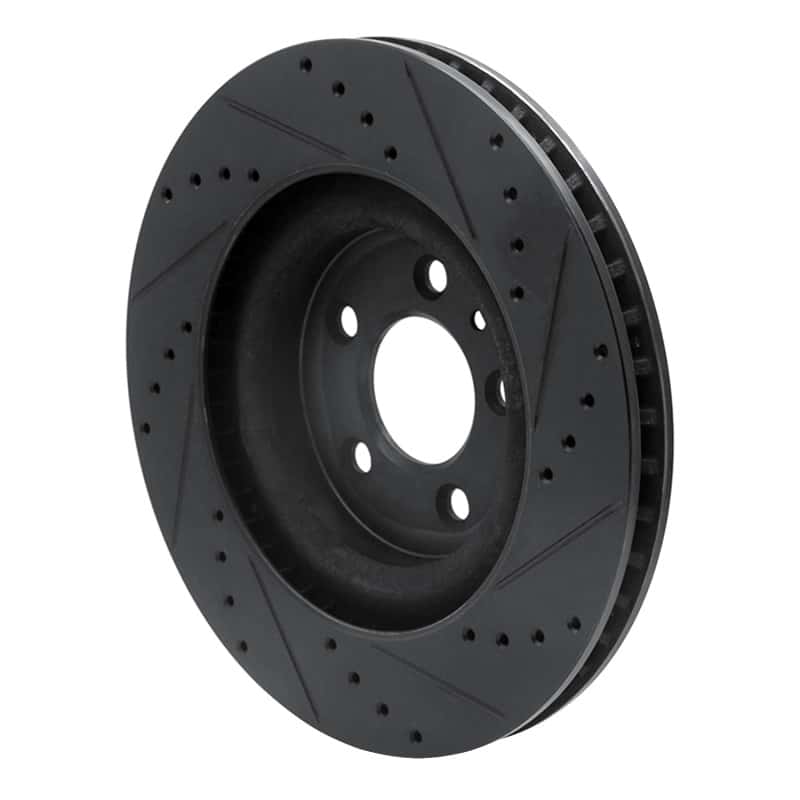 R1 Concepts — R1 11-14 Ford Mustang Front Left Drilled & Slotted Black Brake Rotor
R1 Brake Rotor Drill - view 4