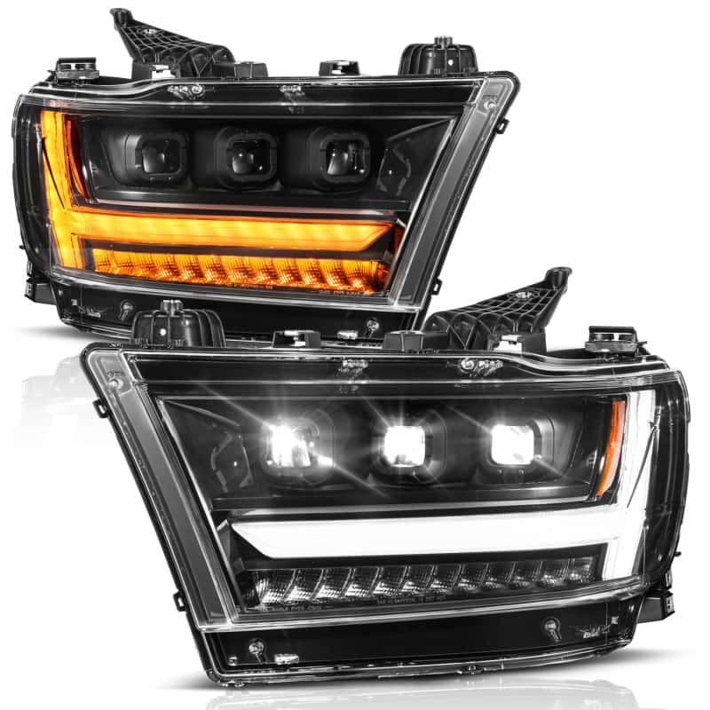 ANZO — ANZO 19-24 RAM 1500 (New Body/OE Halogen) Full LED Proj Headlights DRL/SeqSig Black - Pass. Side - view 8