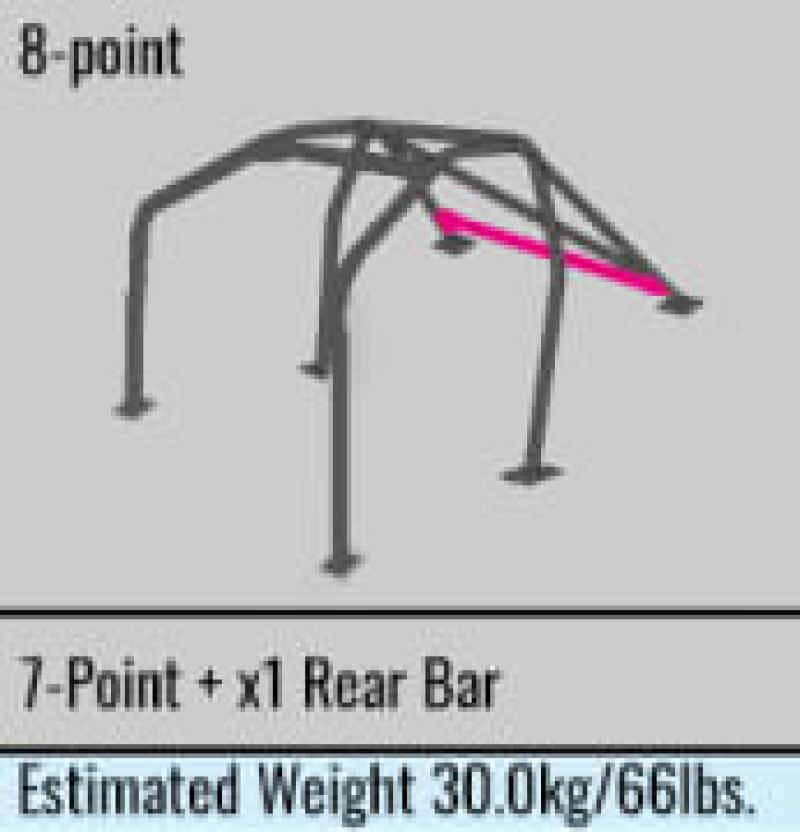 Cusco — Cusco SFTY21 2-Passenger 8-Point BLK DASH-THROUGH Roll Cage Subaru GDA/GDB 01-07 (S/O/No Cancel) - view 4