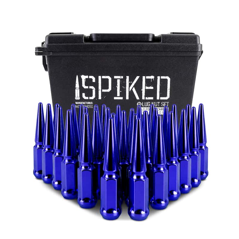 Mishimoto — Mishimoto Mishimoto Steel Spiked Lug Nuts M14 x 1.5 32pc Set Blue
Spiked Lug Nuts - view 4