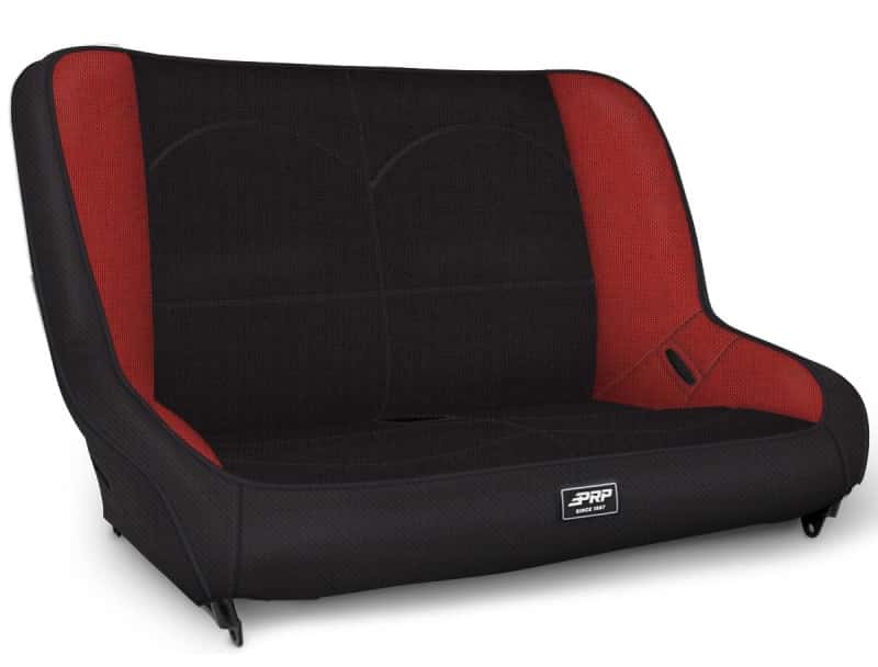 PRP Seats — PRP Jeep TJ/LJ/JK Low Back Rear Bench - Black/Red - view 1