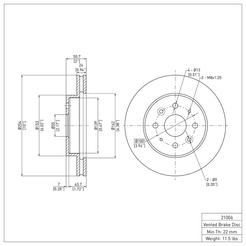 DFC — DFC 03-05 Kia Rio Front Brake Rotor
DFC Brake Rotor - view 6