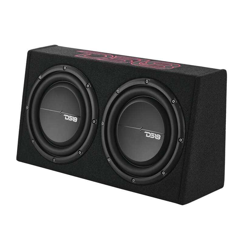 DS18 — DS18 Dual 10in Shallow Enclosure w/ Subwoofer 350 Watts RMS Sealed Black Carpet - view 2