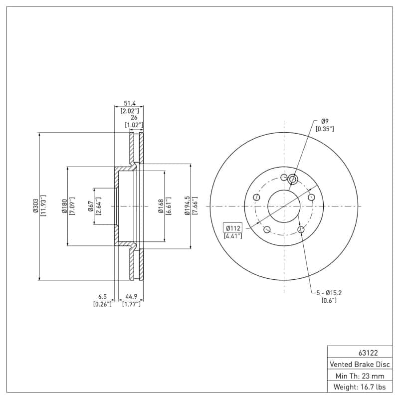 DFC — DFC 98-05 Mercedes-Benz ML430 Front GeoSPEC Coated Rotor
DFC Brake Rotor - view 6