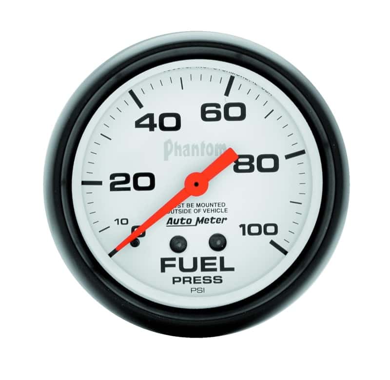 AutoMeter — Autometer Phantom 66.7mm 0-100 PSI Mechanical Fuel Pressure Gauge
2-5/8" FUEL PRESS, 0 - view 1