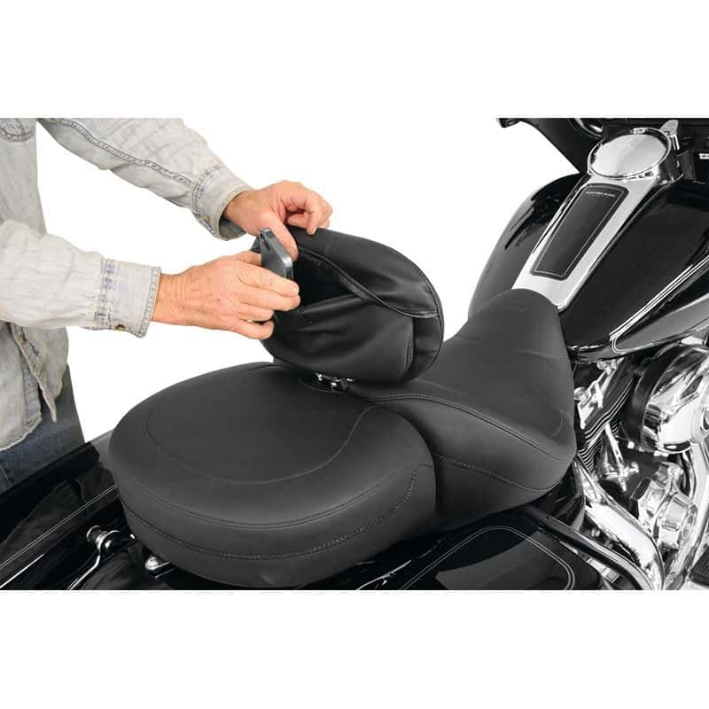 Mustang Motorcycle — Mustang Harley Standard Touring Driver Backrest Pouch Cover - Black - view 2