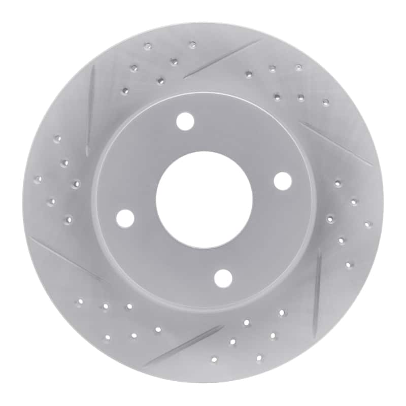 R1 Concepts — R1 07-17 Nissan Versa Front Left Drilled & Slotted Geo-Carbon Rotor - view 1