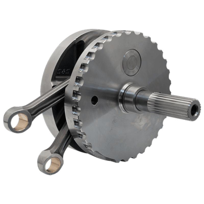 S&S Cycle — S&S Cycle 2007+ BT B-Style 4-3/8in Stroke Flywheel Assembly w/ Sprocket Shaft - Performance Pistons - view 3