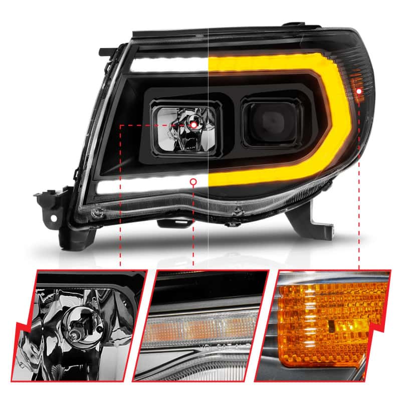 ANZO — ANZO 05-11 Toyota Tacoma Projector Headlights w/Light Bar Switchback Black Housing
Head Light Set
HdLtSet - view 9