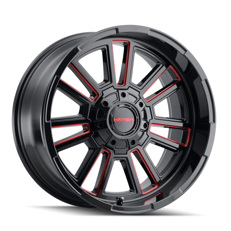Mayhem — Mayhem 8115 Apollo 20x9 / 8x170 BP / 0mm Offset / 125.2mm Hub Black w/ Prism Red Wheel
MAYHEM 8115 - view 3