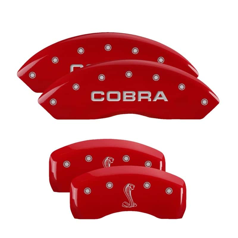 MGP — MGP 4 Caliper Covers Engraved Front Cobra Engraved Rear Snake Red finish silver ch
Caliper Covers - view 1