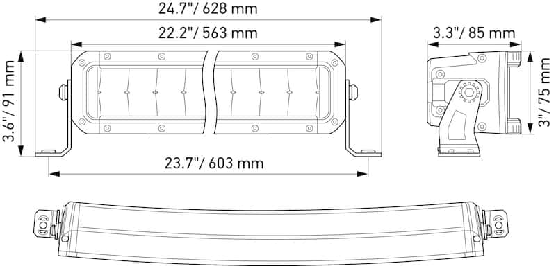 Hella — Hella Universal Black Magic 21.5in Tough Double Row Curved Light Bar - Spot & Flood Light
LEDLightBar - view 9