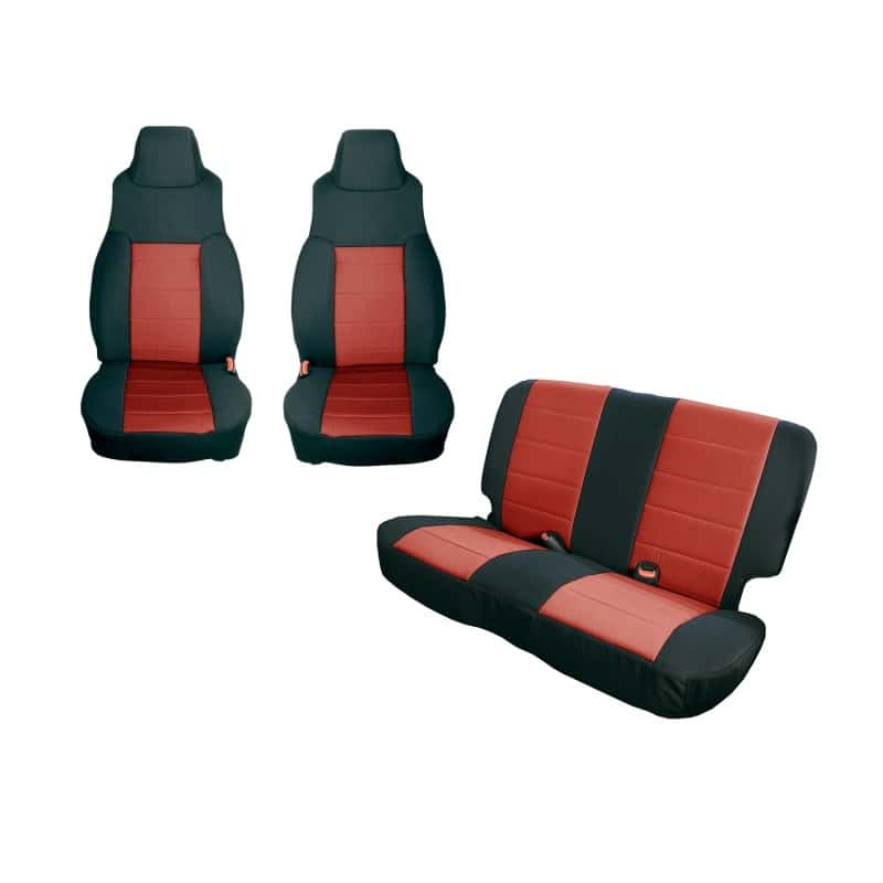 Rugged Ridge — Rugged Ridge Seat Cover Kit Black/Red 97-02 Jeep Wrangler TJ
Seat Cover - view 1