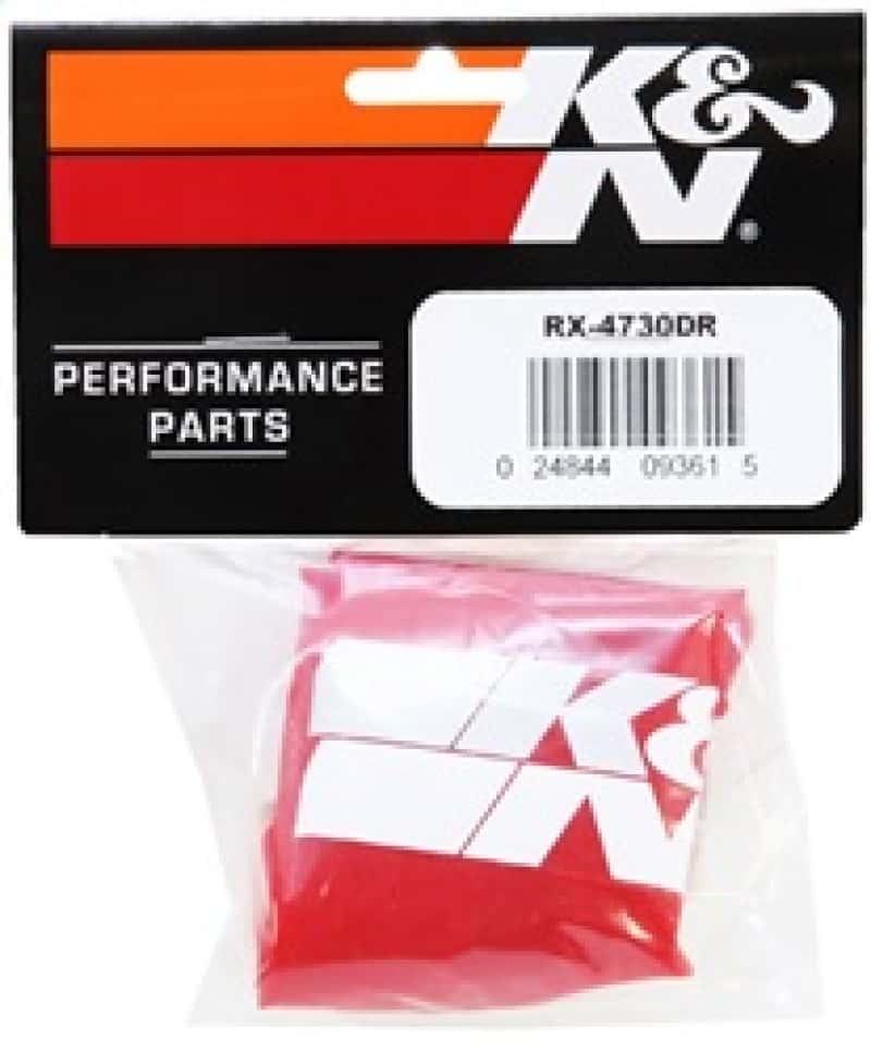 K&N Engineering — K&N Drycharger Air Filter Wrap Red 6in Base ID x 5in Top ID x 6.5in Height - view 4
