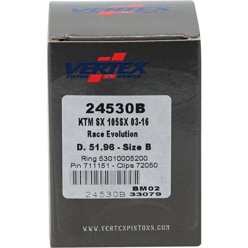 Vertex Pistons — Vertex Piston 04-11 KTM 105 SX 105cc Cast Race Evolution Stroker Piston Kit 112cc 15mm - view 4