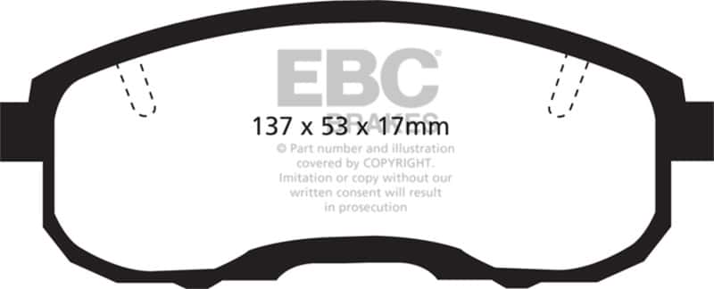 EBC — EBC 95-99 Infiniti I30 3.0 Ultimax2 Front Brake Pads
Disc Brake Pad - view 1
