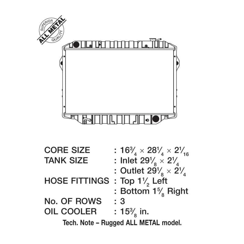 CSF — CSF 93-97 Toyota Land Cruiser 4.5L Heavy Duty 3 Row All Metal Radiator
CSF Radiator - view 5