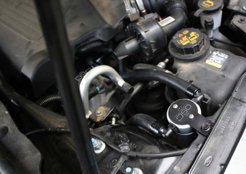 J&L — J&L 10-18 Ford Taurus Sho EcoBoost V6 Passenger Side Oil Separator 3.0 - Clear Anodized
Oil Separator - view 3