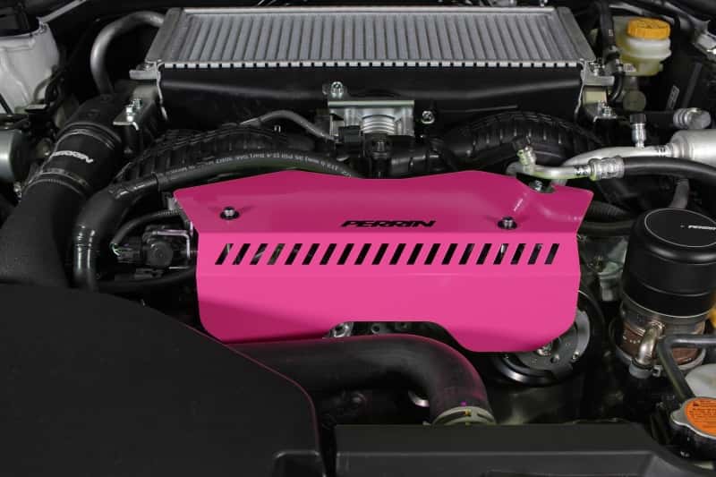Perrin Performance — PERRIN 22-25 Subaru WRX Pulley Cover - Hyper Pink (TALL - For Use w/o PERRIN AOS) - view 5
