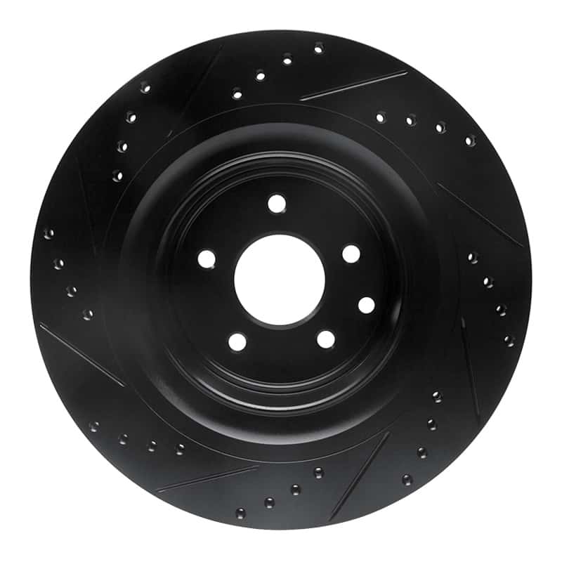 R1 Concepts — R1 08-25 Infiniti Q60 Rear Right Drilled & Slotted Black Brake Rotor
R1 Brake Rotor Drill - view 5