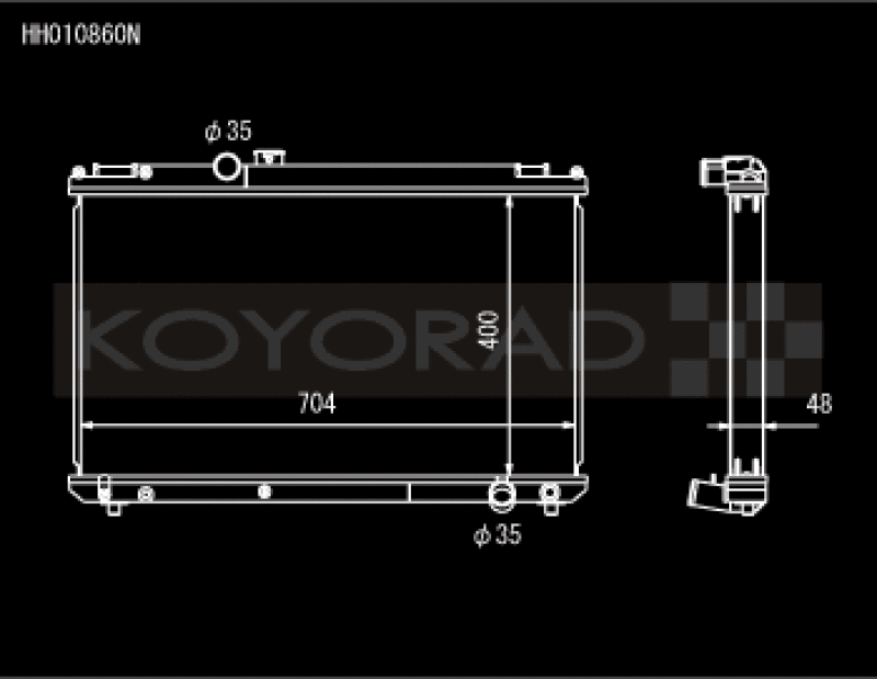 Koyo — Koyo 96-00 Toyota Chaser JZX100 2.5L Inline 6 Turbo w/ Manual Trans Radiator
Racing Radiator - view 1