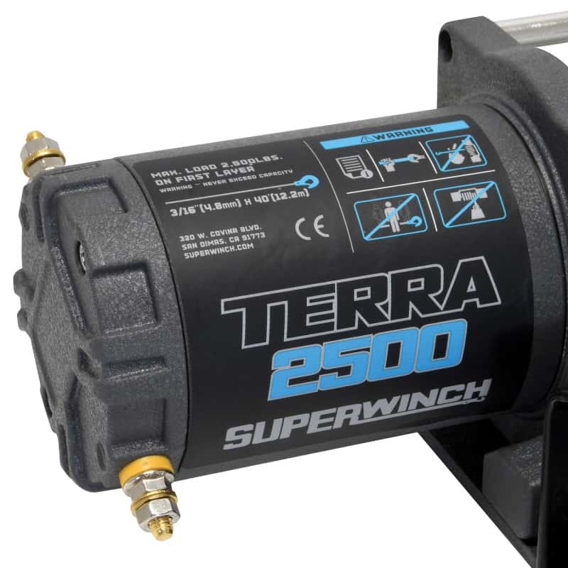 Superwinch — Superwinch 2500 LBS 12V DC 3/16in x 40ft Steel Rope Terra 2500 Winch - Gray Wrinkle - view 7