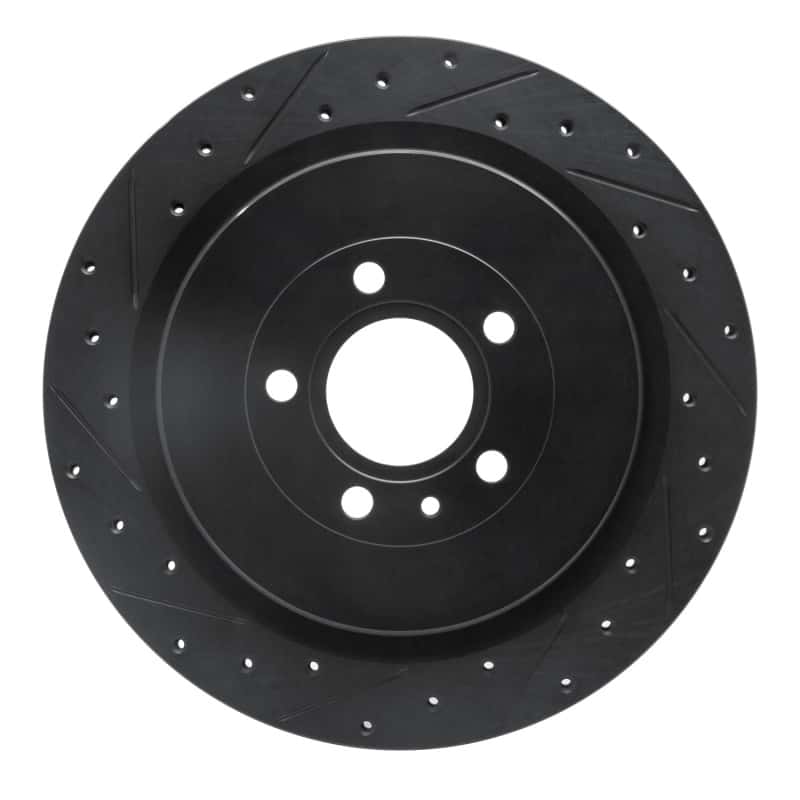 R1 Concepts — R1 13-14 Ford Mustang Rear Left Drilled & Slotted Black Brake Rotor
R1 Brake Rotor Drill - view 1