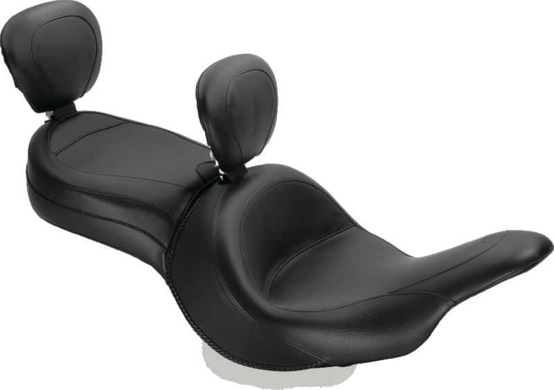 Mustang Motorcycle — Mustang 11-19 Kawasaki Vulcan 1700, Vaquero Std Touring 1PC Seat w/Driver and Pass Backrest - Black - view 1
