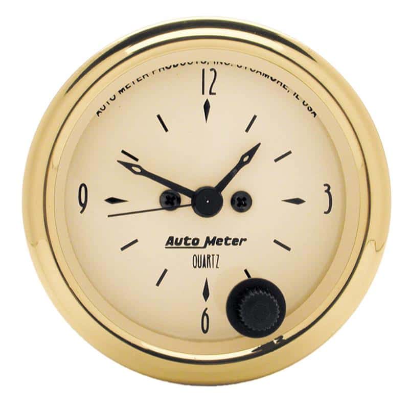 AutoMeter — AutoMeter Gauge Clock 2-1/16in. 12HR Analog Golden Oldies
2" CLOCK, 12 VOLT, E - view 1