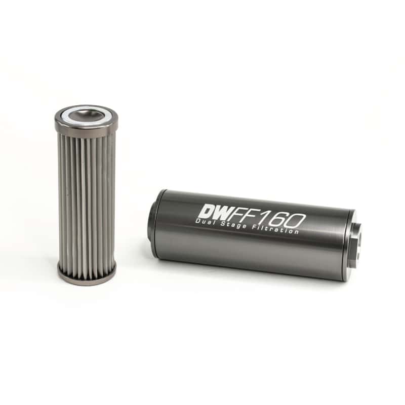 DeatschWerks — DeatschWerks Stainless Steel 10AN 10 Micron Universal Inline Fuel Filter Housing Kit (160mm) - view 1