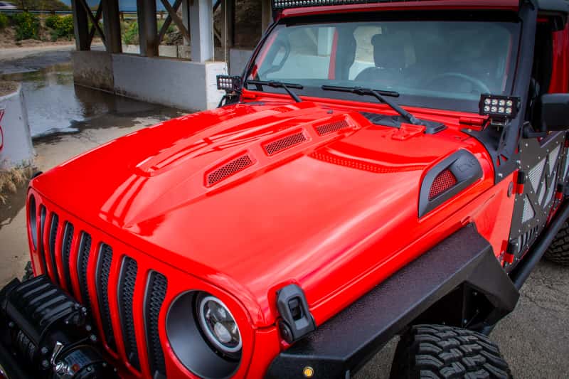 DV8 Offroad — DV8 Offroad 18+ Jeep JL Heat Dispersion Hood - Primer Black
Hood - view 10