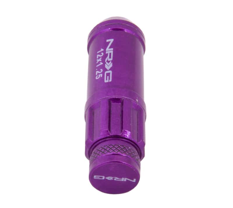 NRG — NRG 700 Series M12 X 1.25 Steel Lug Nut w/Dust Cap Cover Set 21 Pc w/Locks & Lock Socket - Purple - view 5