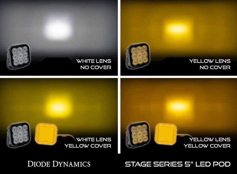 Diode Dynamics — Diode Dynamics SS5 LED Pod Cover - Yellow - view 4