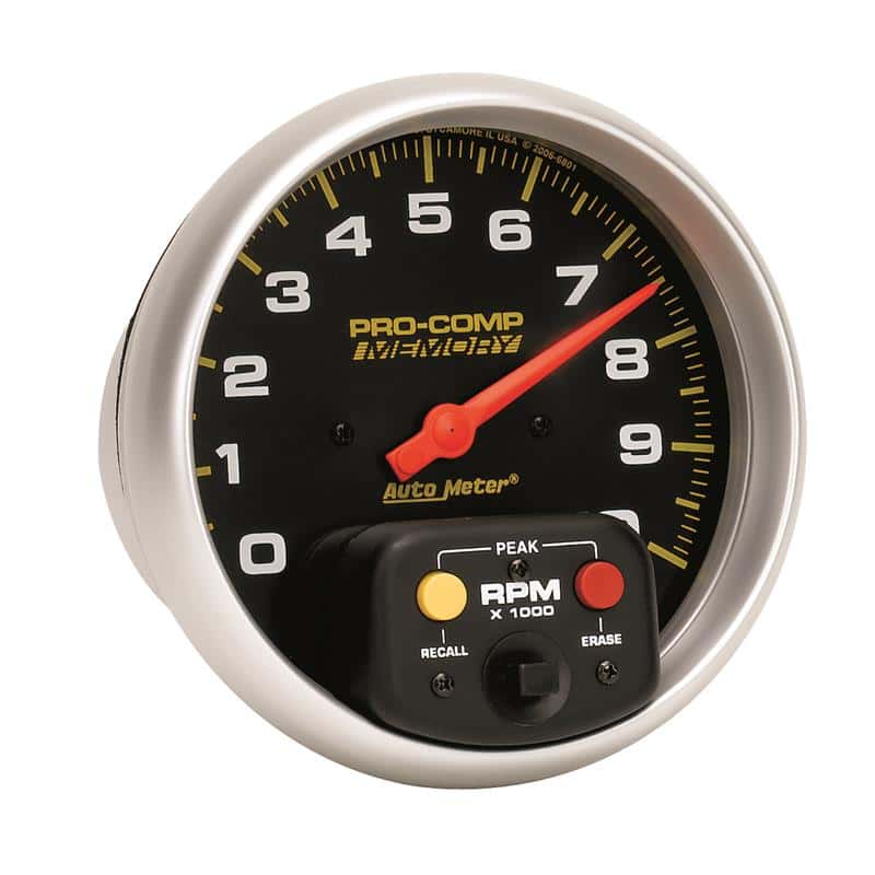 AutoMeter — Autometer Pro-Comp 5 inch 10K RPM with Peak Memory In-Dash Tachometer
5" TACH, 10,000 RPM, - view 5