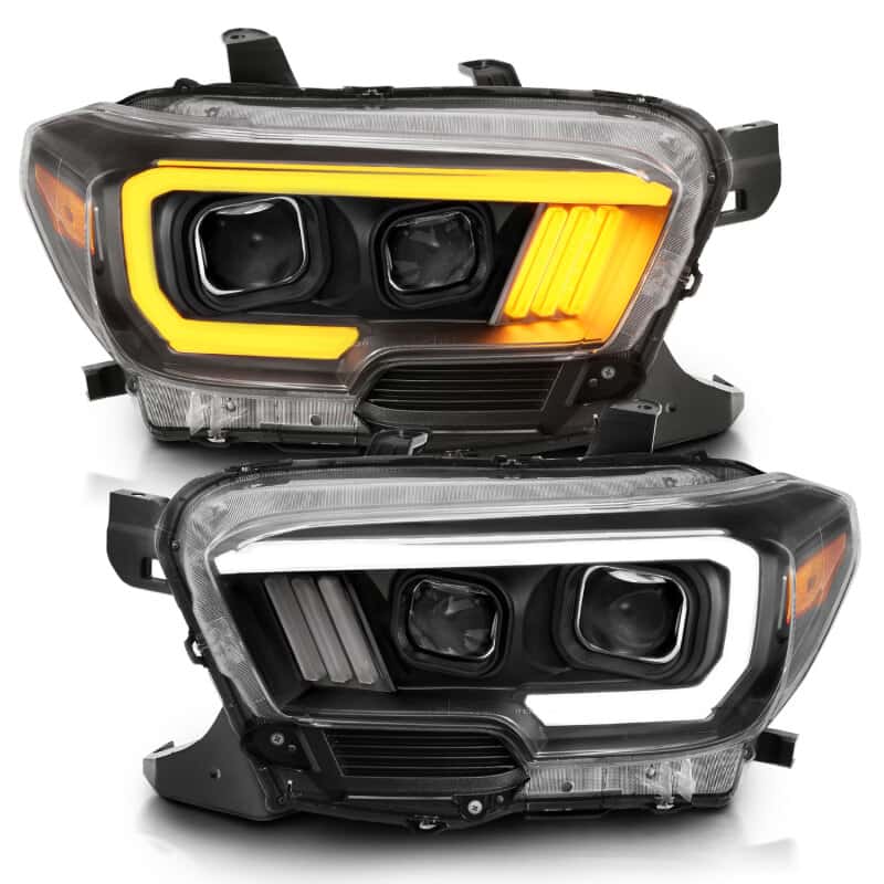 ANZO — ANZO 2016-2017 Toyota Tacoma Projector Headlights w/ Plank Style Switchback Black w/ Amber
Projector Headlights
Head Light Set - view 2