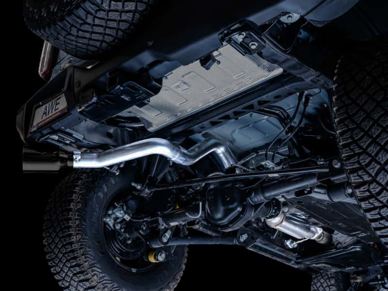 AWE Tuning — AWE Tuning 2021+ Ford Bronco 0FG Single Rear Exit Exhaust w/Diamond Black Tip & Bash Guard
0FG Catback - view 8