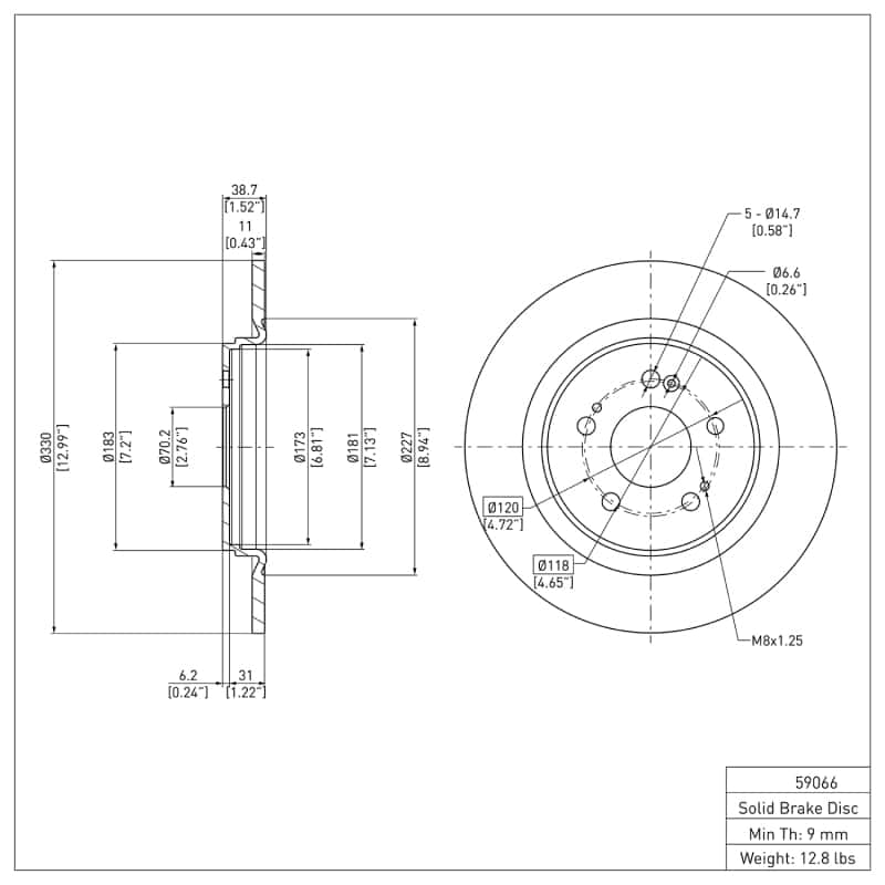 DFC — DFC 18-25 Honda Odyssey Rear GeoSPEC Coated Rotor
DFC Brake Rotor - view 6