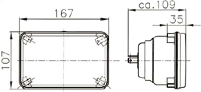 Hella — Hella Module 164 x 103mm H4 12V ECE High/Low Beam Headlamp - view 4